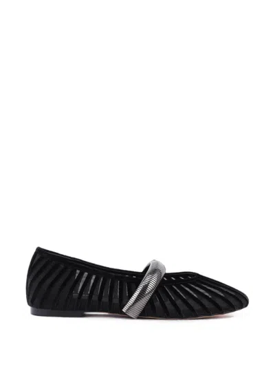 Lola Cruz Gestreifte Alexa Ballerinas In Black