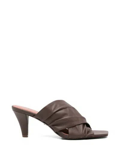 Lola Cruz Arabella Twisted Mules In Brown