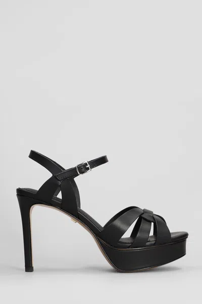 Lola Cruz Aria Platform 100 Sandals In Black Leather