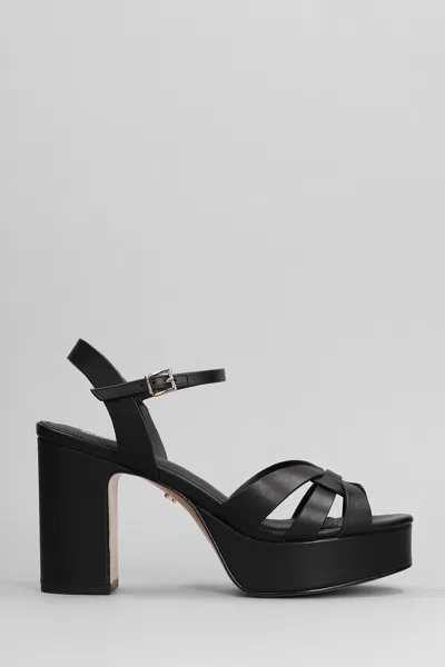 Lola Cruz Aria Platform 95 Sandals In Black Leather