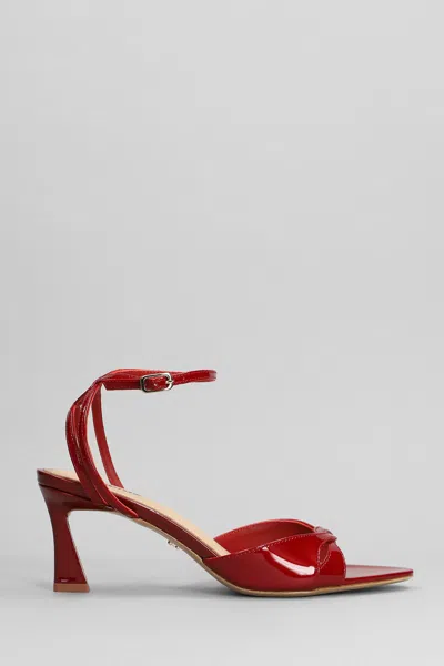 Lola Cruz Bianca 65 Sandals In Red Patent Leather