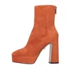 Lola Cruz Woman Ankle Boots Orange Size 11 Soft Leather In Arancio Vivaci