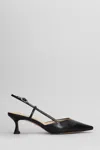 Lola Cruz Satina Heel 55 Pumps In Black Leather In Black