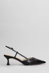 Lola Cruz Satina Heel 55 Pumps In Black Leather In Black