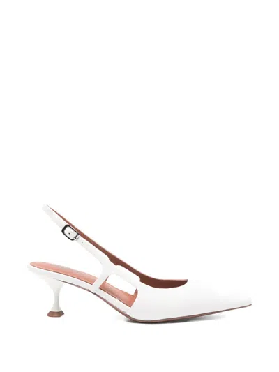 Lola Cruz Carmen Cut-out Slingback Pumps In White