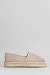 Lola Cruz Carmen Espadrilles In Powder Leather And Fabric In Brown
