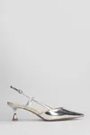 Lola Cruz Carmen 85 Pumps In Silver Leather In Silver
