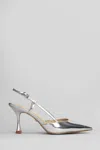 Lola Cruz Carmen 85 Pumps In Silver Leather In Metallic