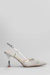 Lola Cruz 90mm Slingback Crystal-embellished Pumps In Silver