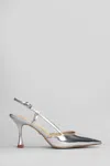 Lola Cruz Carmen 85 Pumps In Silver Leather In Silver