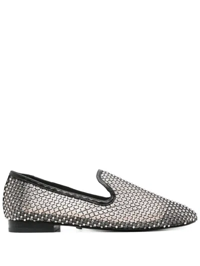 Lola Cruz Crystal-embellished Slippers In Black