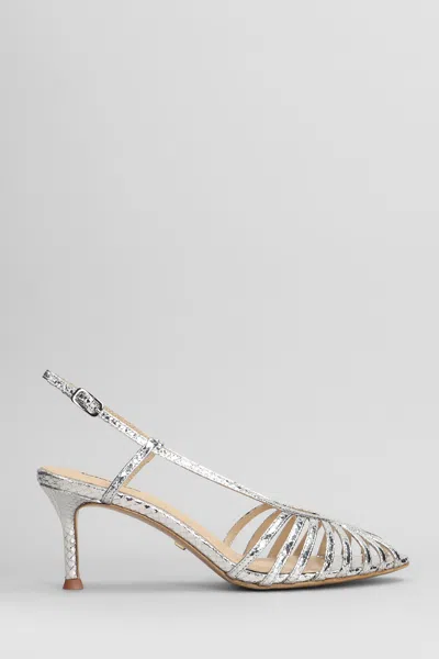 Lola Cruz Diana 65 Sandals In Silver Leather