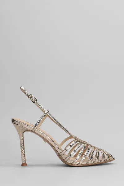 Lola Cruz Diana 95 Sandals In Platinum Leather In Silver