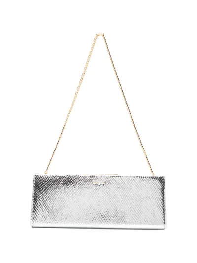 Lola Cruz Écla Chain Clutch Bag In Gray