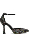 Lola Cruz Embellished Ankle Strap Pumps In Black