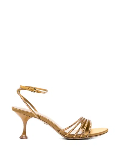 Lola Cruz Emma Crystal-embellished Leather Sandals In Multi
