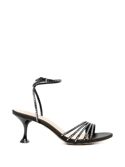 Lola Cruz Emma Crystal-embellished Sandals In Black