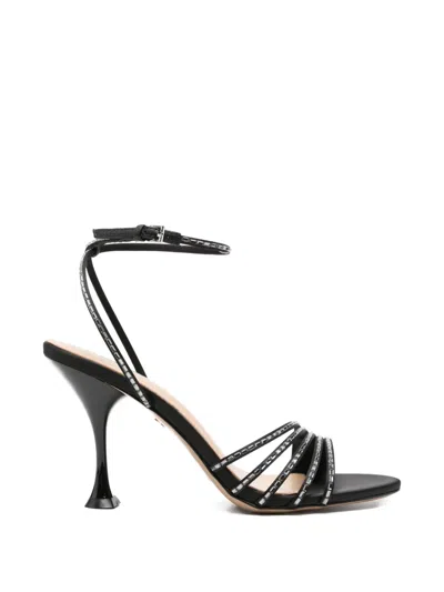 Lola Cruz Emma Embellished Strap Sandals In Black