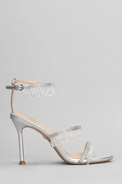 Lola Cruz Flamenca 95 Sandals In Silver