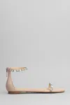 Lola Cruz Flats In Powder Leather In Neutral
