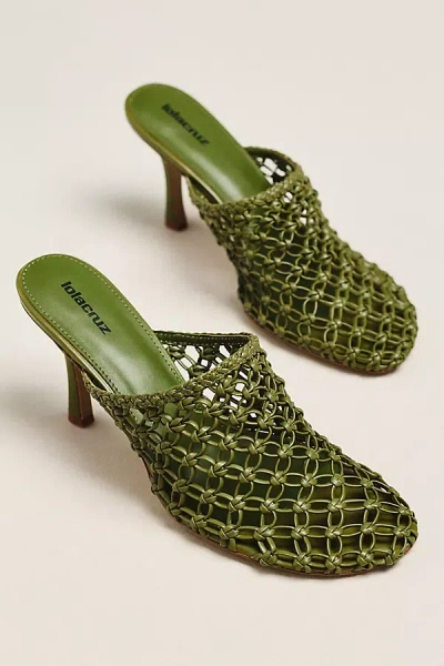 Lola Cruz Gara Woven Heeled Mules In Multi