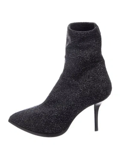 Pre-owned Lola Cruz Glitter Sock Boots In Blue