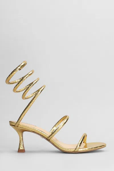 Lola Cruz Greta 65 Sandals In Gold Leather