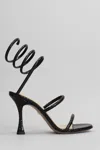 Lola Cruz Greta 95 Sandals In Black Leather In Black