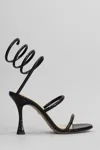 Lola Cruz Greta 95 Sandals In Black Leather In Multi
