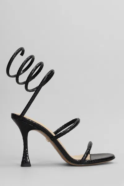Lola Cruz Greta 95 Sandals In Black Leather