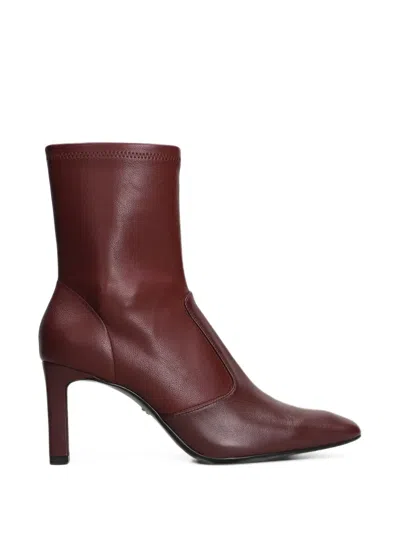 Lola Cruz Hanna 80 Square-toe Ankle Boots In Red