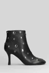 Lola Cruz High Heels Ankle Boots In Black Leather In Black
