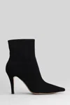 Lola Cruz High Heels Ankle Boots In Black Suede In Black
