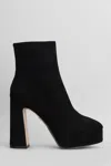 Lola Cruz High Heels Ankle Boots In Black Suede In Multi