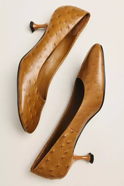 Lola Cruz Kitten Heel Pumps In Yellow