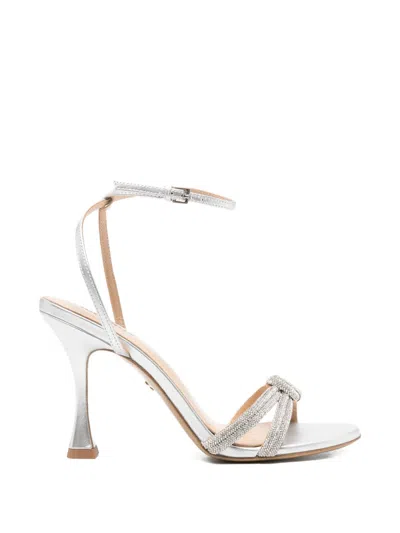 Lola Cruz Knotted Strap Sandals In White