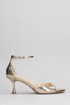 Lola Cruz Kumala 95 Sandals In Platinum Leather In Platinum