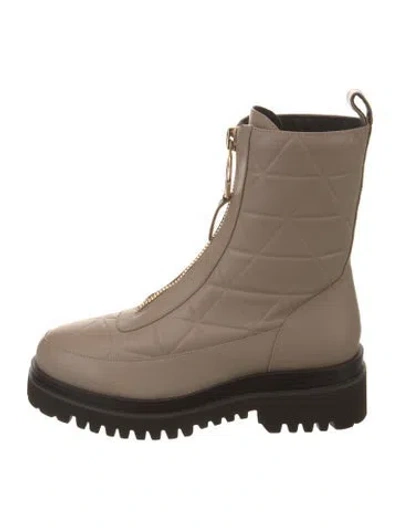 Pre-owned Lola Cruz Leather Combat Boots In Neutral