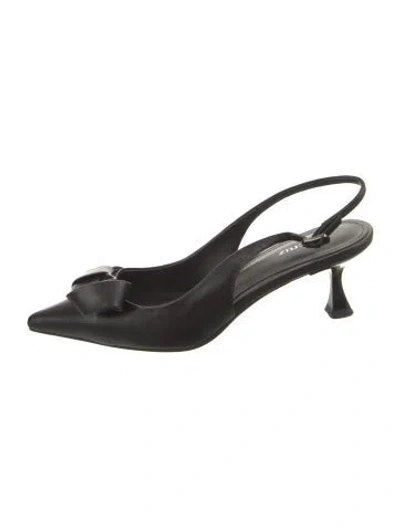 Pre-owned Lola Cruz Leather Slingback Pumps In Black
