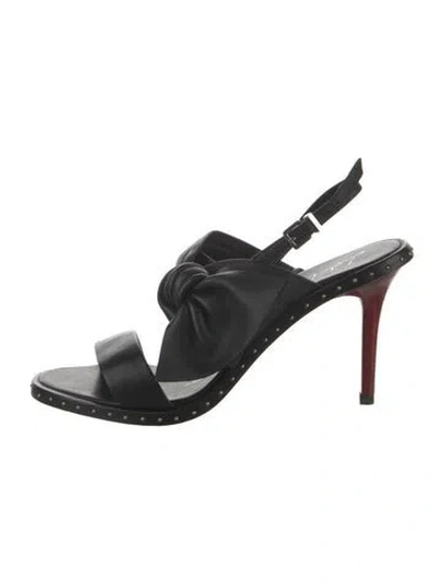 Pre-owned Lola Cruz Leather Slingback Sandals In Black