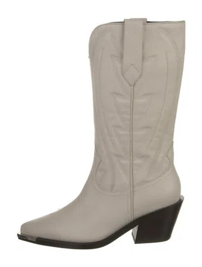 Pre-owned Lola Cruz Leather Western Boots In Neutral