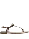 Lola Cruz Margot Embellished Sandals In Brown