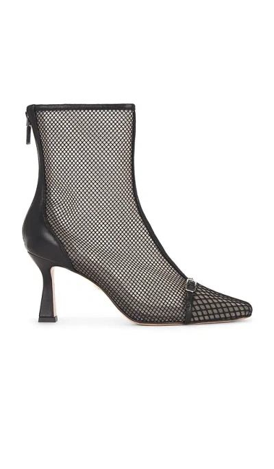 Lola Cruz Mesh Ankle Bootie In Black