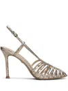 Lola Cruz Metallic Slingback Sandals In Gold