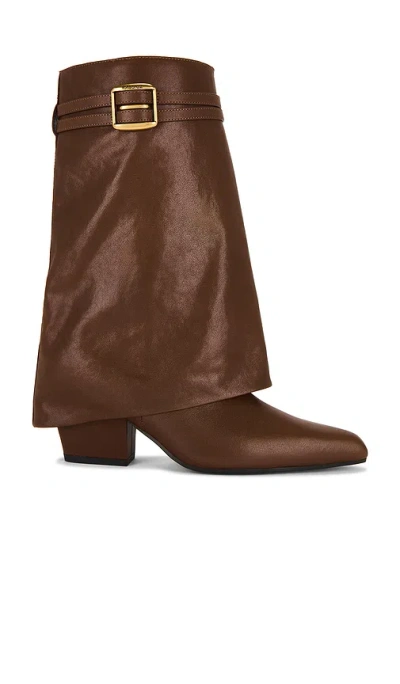 Lola Cruz Mid Calf Boot In Brown