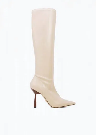 Lola Cruz Naf Tall Stretch Boot In Nude In Gold