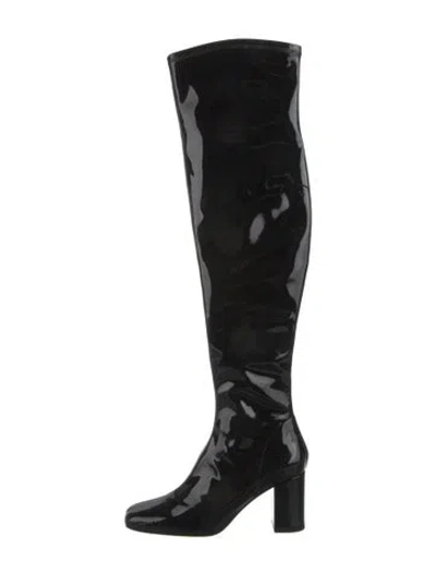 Pre-owned Lola Cruz Patent Leather Boots In Black