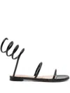 Lola Cruz Greta Flat Flats In Black Leather In Black
