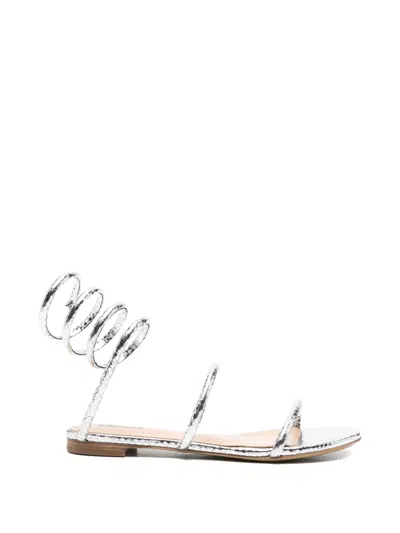 Lola Cruz Piale Spiral-ankle-strap Sandals In Silver