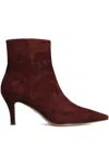 Lola Cruz Pointed-toe Heeled Ankle Boots In Burgundy